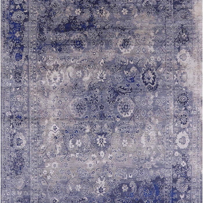 Machine Washable Industrial Modern Purple Navy Blue Rug, wshurb2546