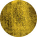 Round Oriental Yellow Industrial Rug, urb2546yw