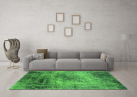 Machine Washable Oriental Green Industrial Rug, wshurb2546grn