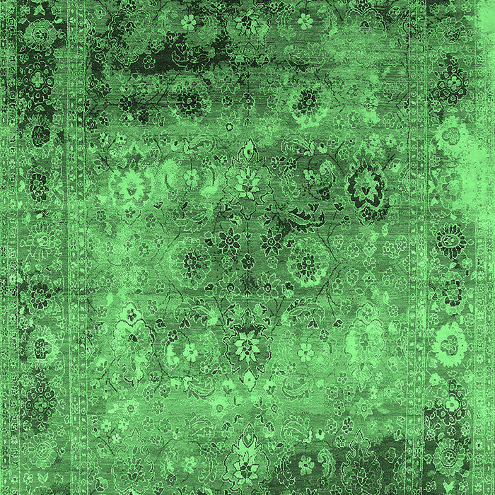 Machine Washable Oriental Emerald Green Industrial Area Rugs, wshurb2546emgrn