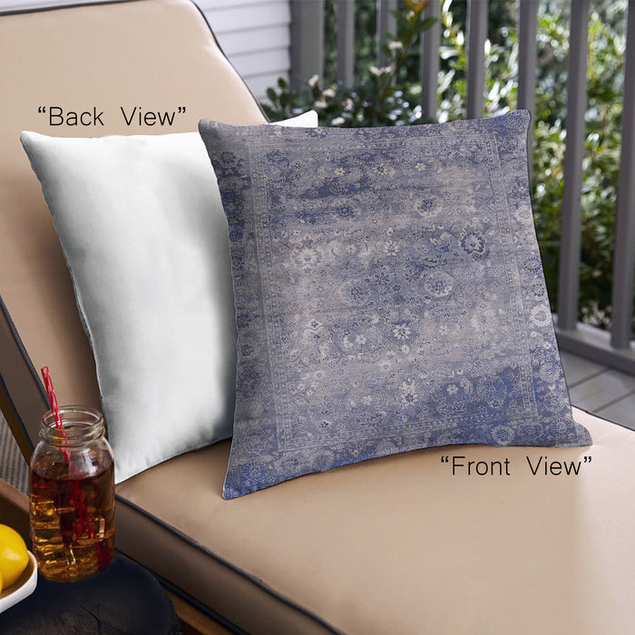 Front View of Mid-Century Modern Urban Square Purple Navy Blue Throw Pillow, 18 inch by 18 inch, pwurb2546