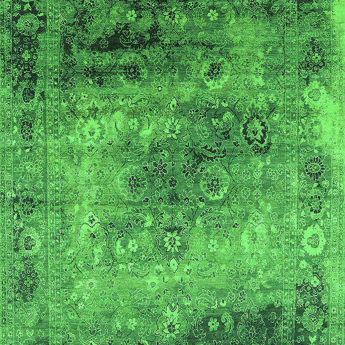 Machine Washable Oriental Green Industrial Area Rugs, wshurb2546grn