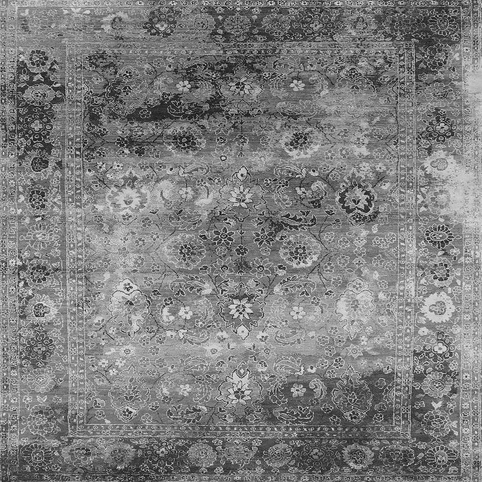 Square Machine Washable Oriental Gray Industrial Rug, wshurb2546gry