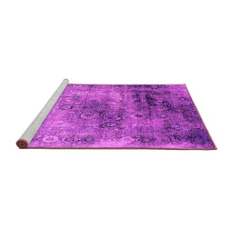 Sideview of Machine Washable Oriental Pink Industrial Rug, wshurb2546pnk