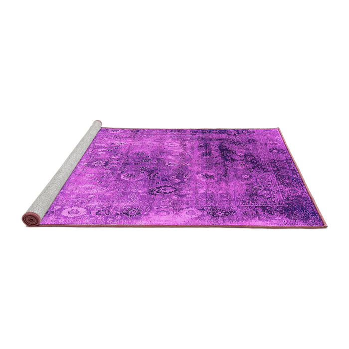 Sideview of Machine Washable Oriental Pink Industrial Rug, wshurb2546pnk