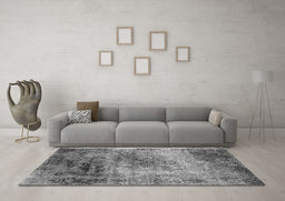 Machine Washable Oriental Gray Industrial Rug in a Living Room,, wshurb2546gry