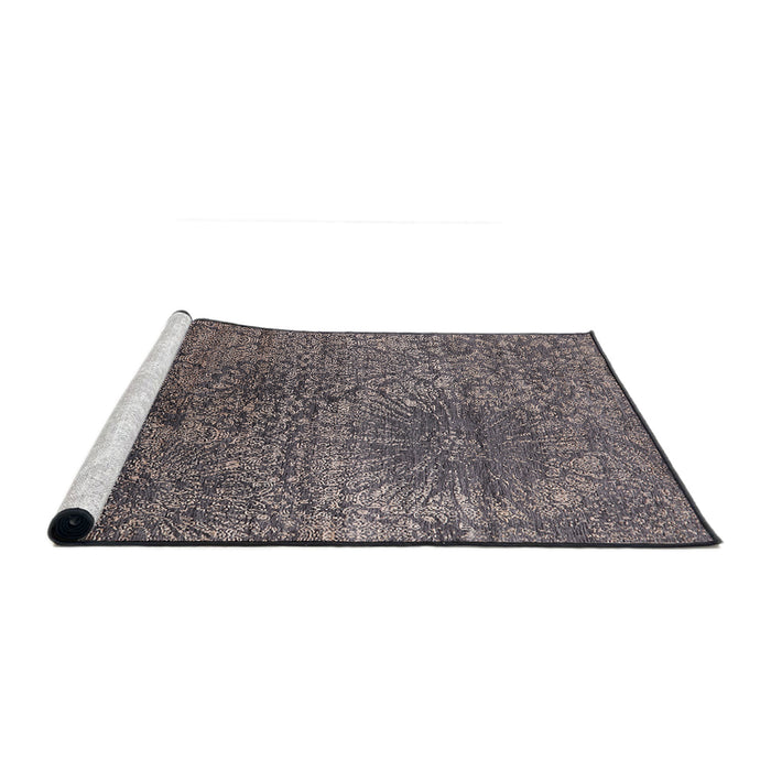 Sideview of Machine Washable Industrial Modern Black Rug, wshurb2547