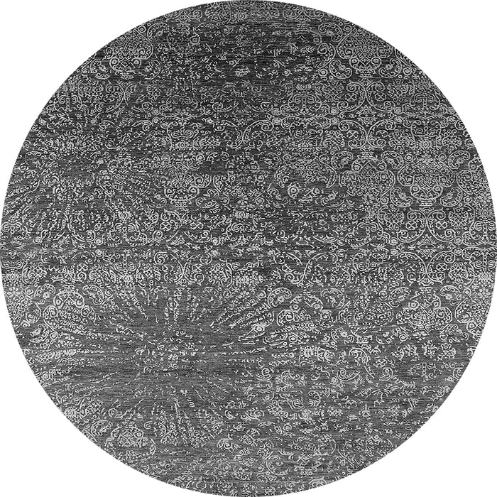 Round Oriental Gray Industrial Rug, urb2547gry