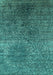 Machine Washable Oriental Turquoise Industrial Area Rugs, wshurb2547turq