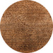 Round Oriental Orange Industrial Rug, urb2547org