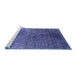 Sideview of Machine Washable Oriental Blue Industrial Rug, wshurb2547blu