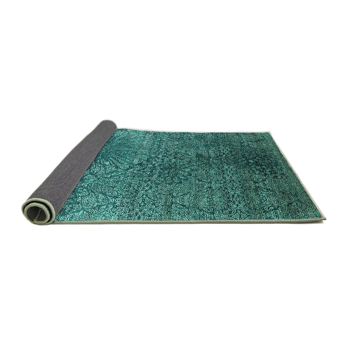 Sideview of Oriental Turquoise Industrial Rug, urb2547turq