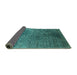 Sideview of Oriental Turquoise Industrial Rug, urb2547turq