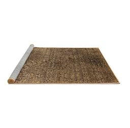 Sideview of Machine Washable Oriental Brown Industrial Rug, wshurb2547brn