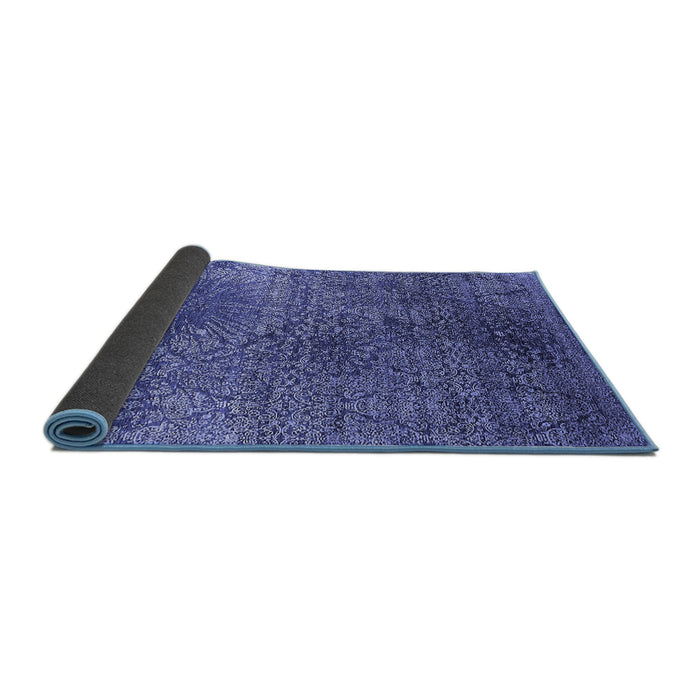 Sideview of Oriental Blue Industrial Rug, urb2547blu