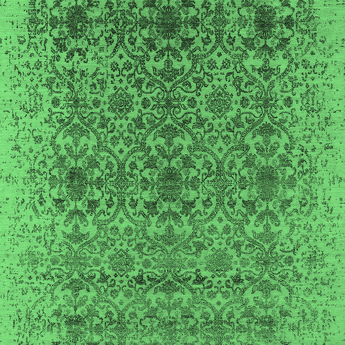 Machine Washable Oriental Emerald Green Industrial Area Rugs, wshurb2548emgrn