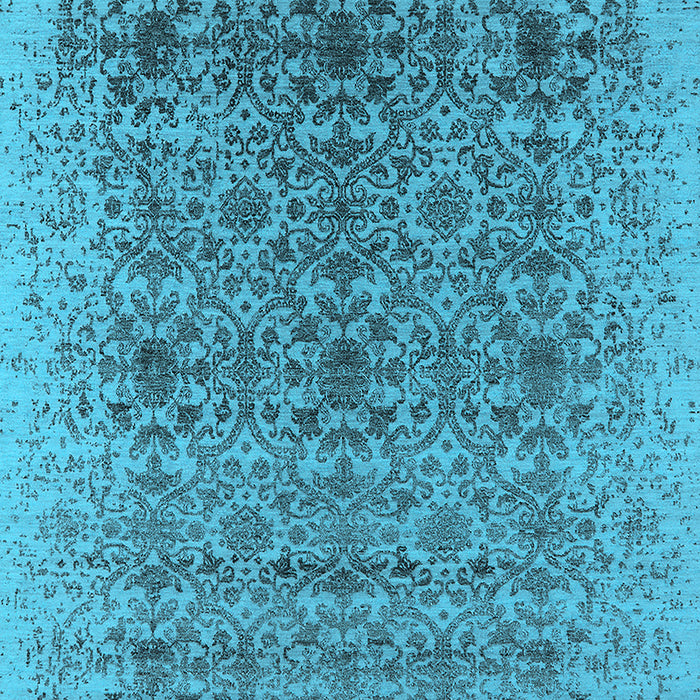 Machine Washable Oriental Light Blue Industrial Rug, wshurb2548lblu