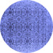 Round Oriental Blue Industrial Rug, urb2548blu