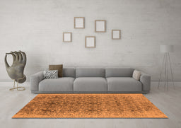 Machine Washable Oriental Orange Industrial Area Rugs in a Living Room, wshurb2548org