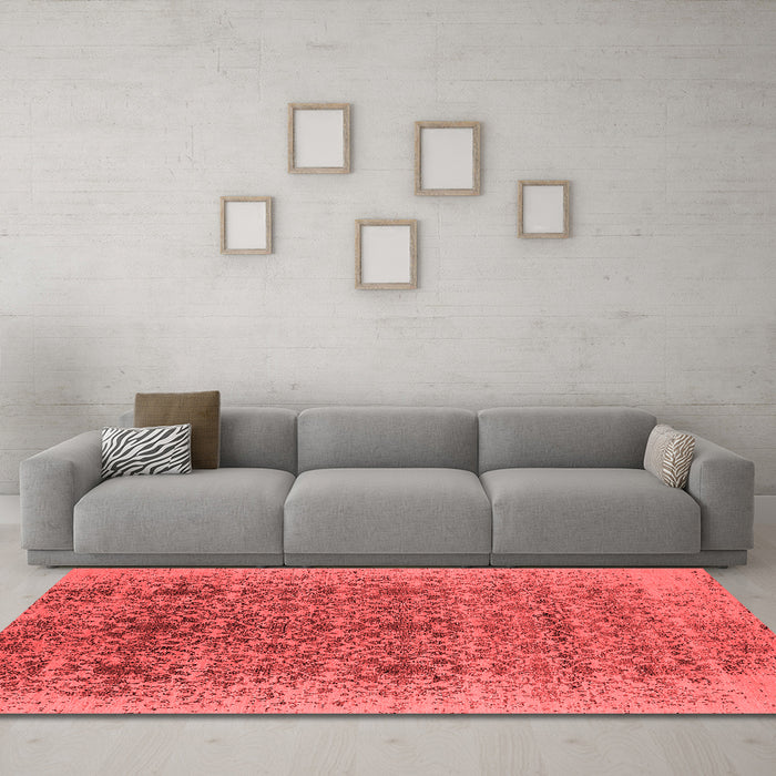 Industrial Red Washable Rugs