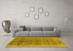 Machine Washable Oriental Yellow Industrial Rug in a Living Room, wshurb2548yw