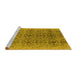 Sideview of Machine Washable Oriental Yellow Industrial Rug, wshurb2548yw