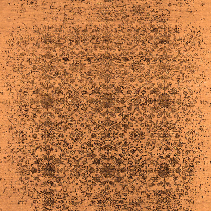 Square Oriental Orange Industrial Rug, urb2548org