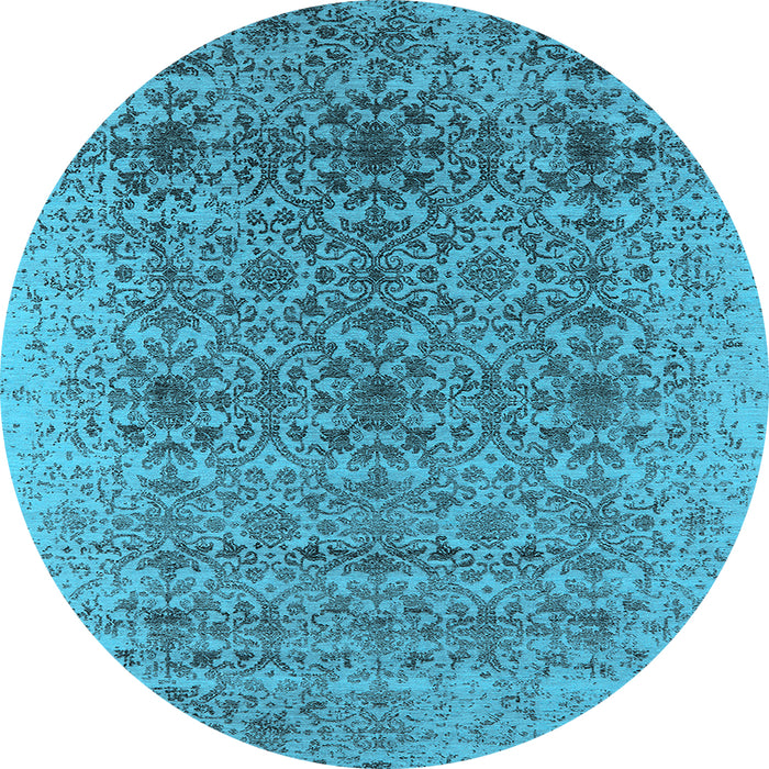 Round Oriental Light Blue Industrial Rug, urb2548lblu