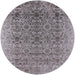 Round Mid-Century Modern Purple Oriental Rug, urb2548