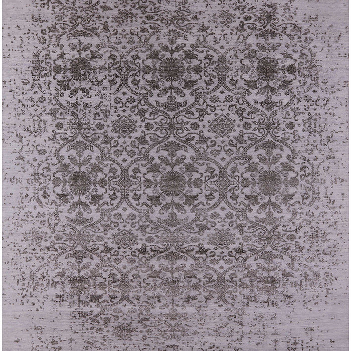 Square Mid-Century Modern Purple Oriental Rug, urb2548