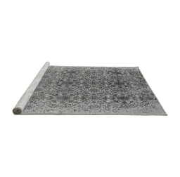 Sideview of Machine Washable Oriental Gray Industrial Rug, wshurb2548gry