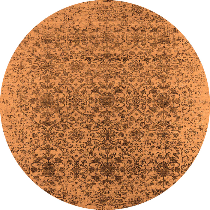 Round Oriental Orange Industrial Rug, urb2548org