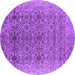 Round Oriental Purple Industrial Rug, urb2548pur