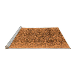Sideview of Machine Washable Oriental Orange Industrial Area Rugs, wshurb2548org