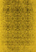 Machine Washable Oriental Yellow Industrial Rug, wshurb2548yw