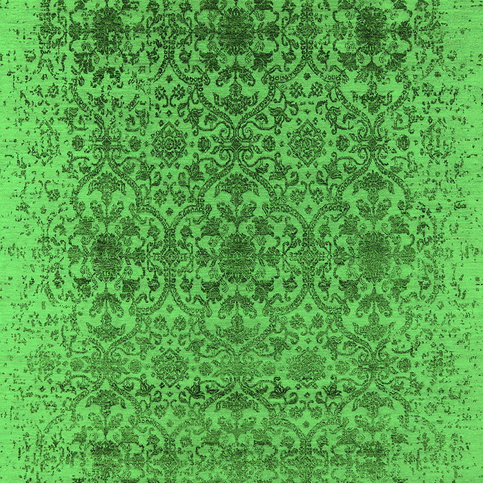 Machine Washable Oriental Green Industrial Area Rugs, wshurb2548grn