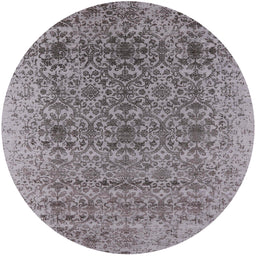 Round Machine Washable Industrial Modern Purple Rug, wshurb2548