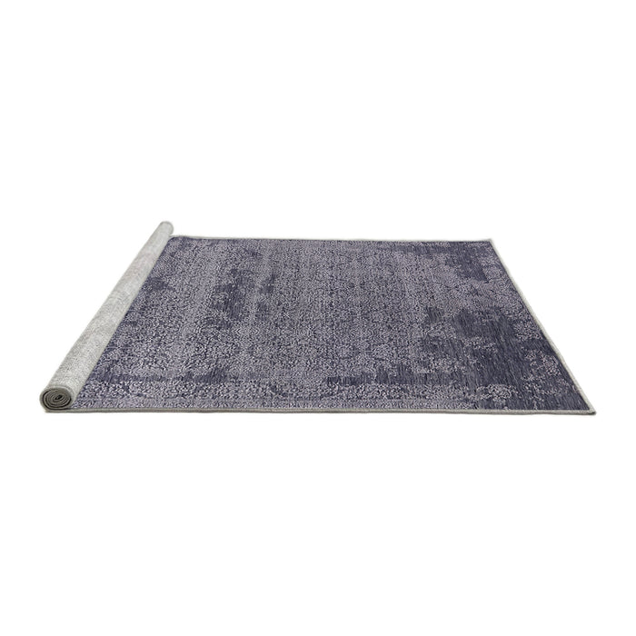 Sideview of Machine Washable Industrial Modern Purple Navy Blue Rug, wshurb2549