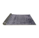 Sideview of Mid-Century Modern Purple Navy Blue Oriental Rug, urb2549