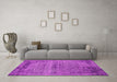 Machine Washable Oriental Pink Industrial Rug in a Living Room, wshurb2549pnk