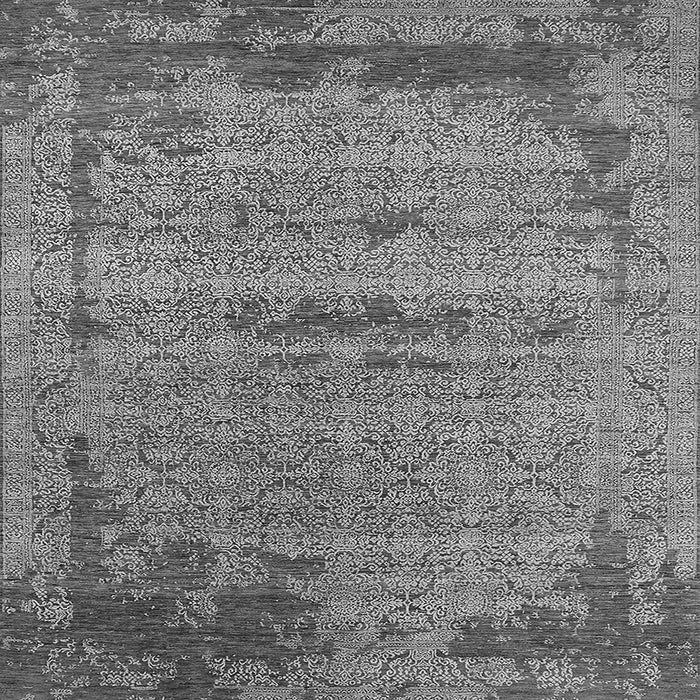 Square Machine Washable Oriental Gray Industrial Rug, wshurb2549gry