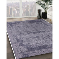 Mid-Century Modern Purple Navy Blue Oriental Rug, urb2549