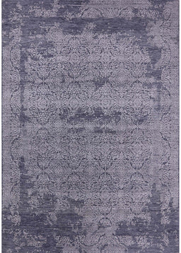 Machine Washable Industrial Modern Purple Navy Blue Rug, wshurb2549