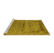 Sideview of Machine Washable Oriental Yellow Industrial Rug, wshurb2549yw