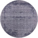 Round Machine Washable Industrial Modern Purple Navy Blue Rug, wshurb2549