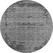 Round Oriental Gray Industrial Rug, urb2549gry