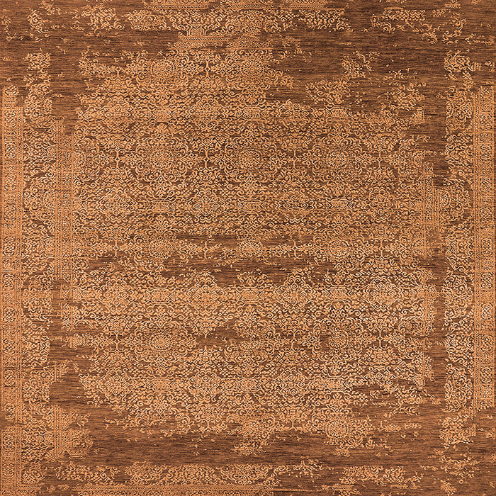 Square Oriental Orange Industrial Rug, urb2549org
