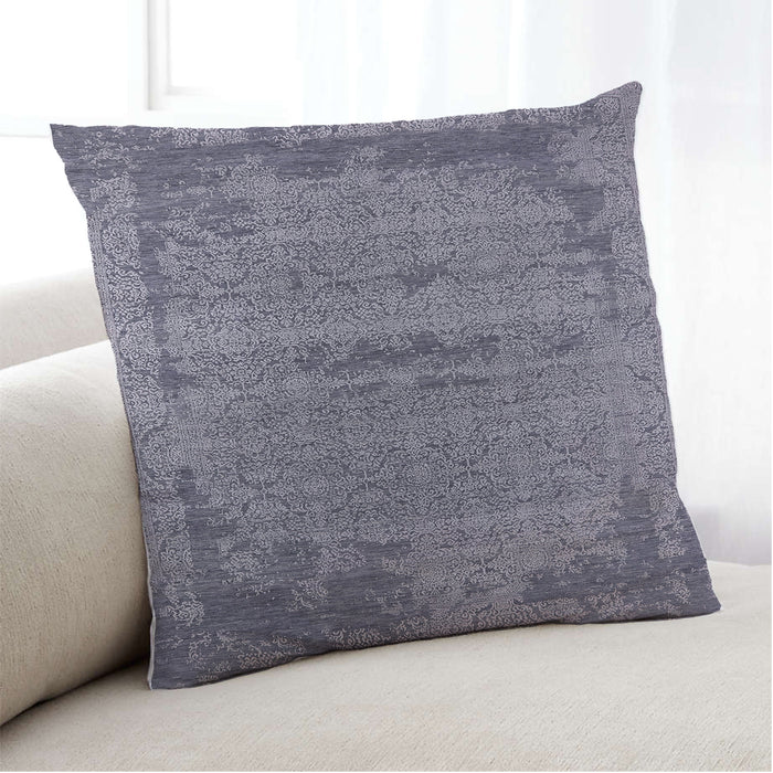 Lifestyle Image of Mid-Century Modern Urban Square Purple Navy Blue Throw Pillow, 18 inch by 18 inch, pwurb2549