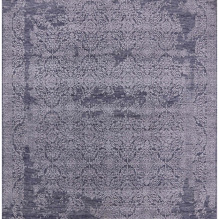 Mid-Century Modern Purple Navy Blue Oriental Rug, urb2549