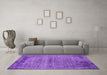 Machine Washable Oriental Purple Industrial Area Rugs in a Living Room, wshurb2549pur